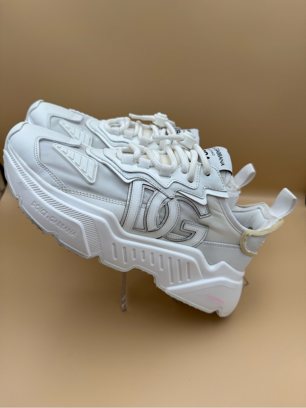 Dolce & Gabbana Mixed-materials Daymaster White Sneakers Unisex Size EU 41 - Picture 11 of 17